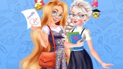 Elsa and Rapunzel Back To School