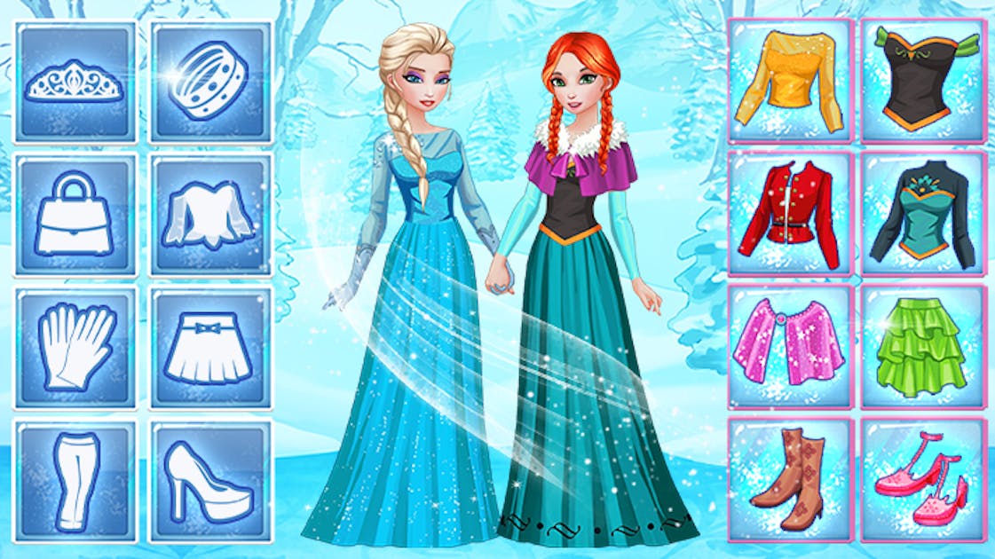 Elsa & Anna'S Icy Dress Up 🕹️ Play On Crazygames