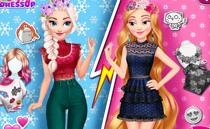 barbie and elsa dress up games