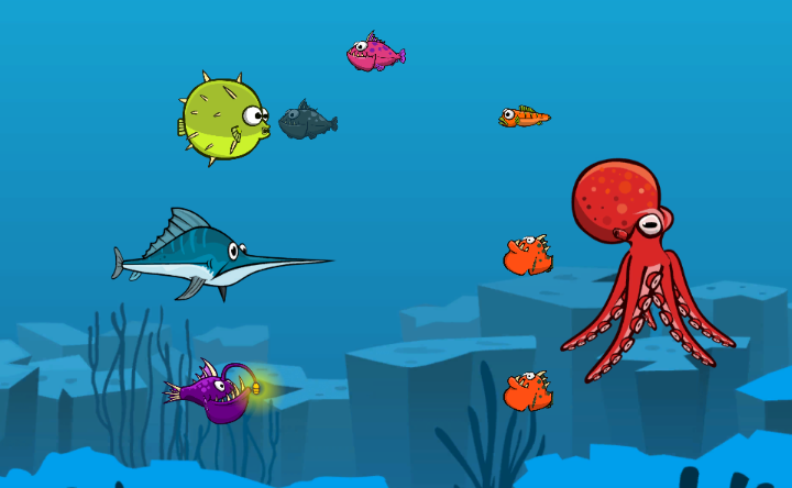 eat fish and grow bigger tasty blue game