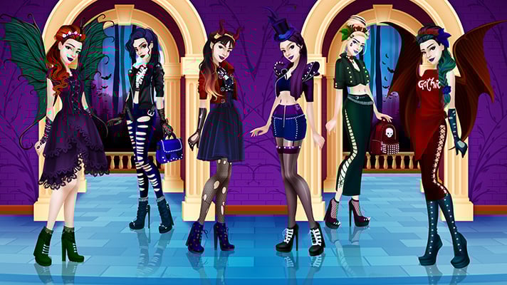 Gothic Dress Up 🕹️ Juega en 1001Juegos