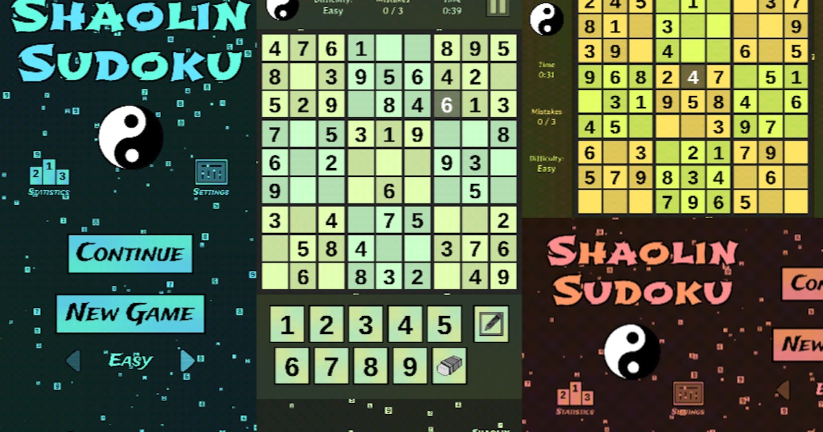 Shaolin Sudoku (Free Itchio PC+Linux+Android Game)